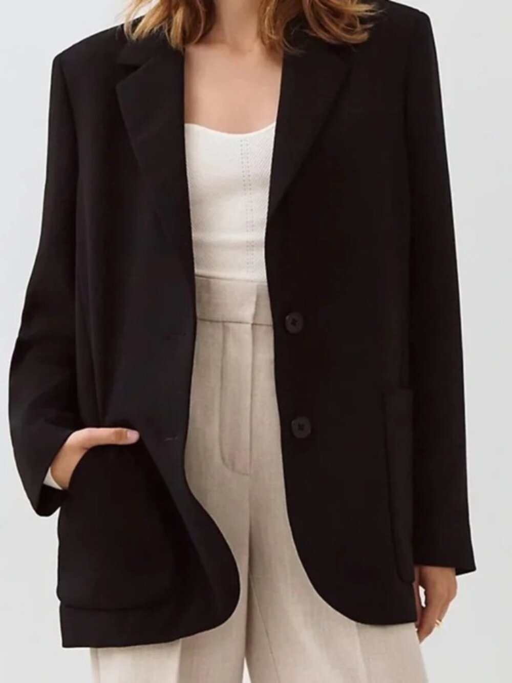 Aritzia Wilfred Sorrento Single Breasted Oversized Drapey Blazer Black XS